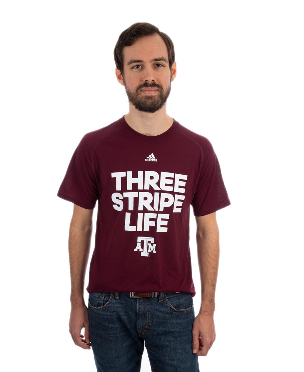 Texas A M Adidas Three Stripe Core SS 