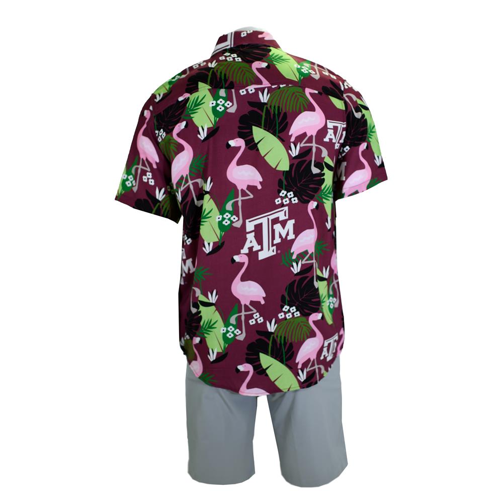 Texas A\u0026M Floral Flamingo Button Down 