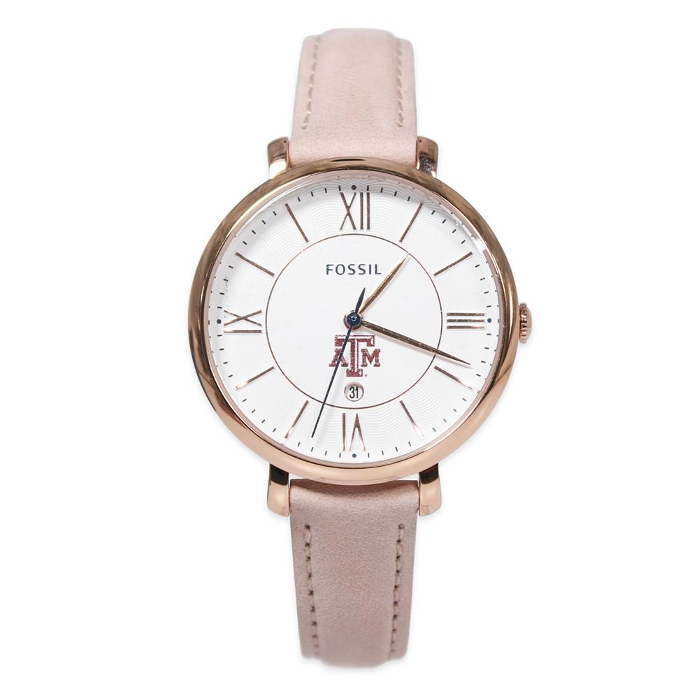 Texas A\u0026M Fossil Women's Blush Leather 