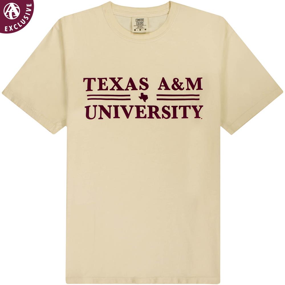 Texas A\u0026M Double Line Cream T-Shirt 