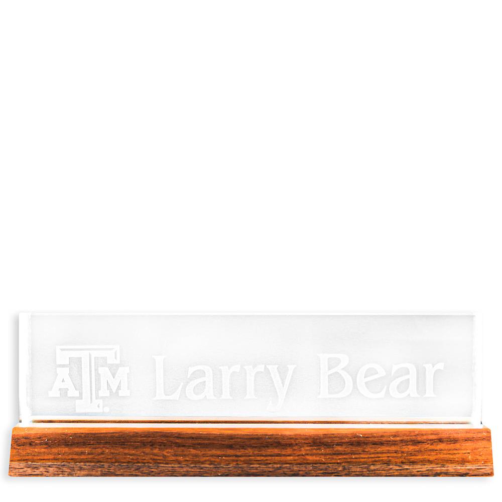 Custom Order Item Texas A M Name Plate With Wood Base Clear Aggieland Outfitters Find the desk name plate for you on zazzle! custom order item texas a m name plate with wood base
