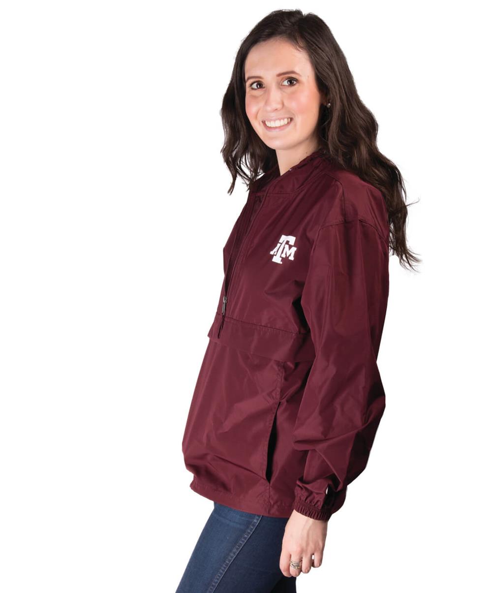 Champion NCAA Mens Half Zip Front Pocket Packable Jacket Texas A/&M Aggies X-Large