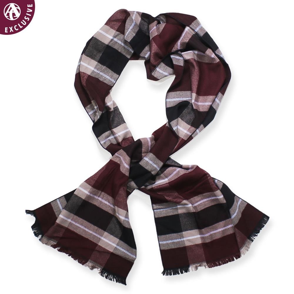 Maroon plaid scarf clearance