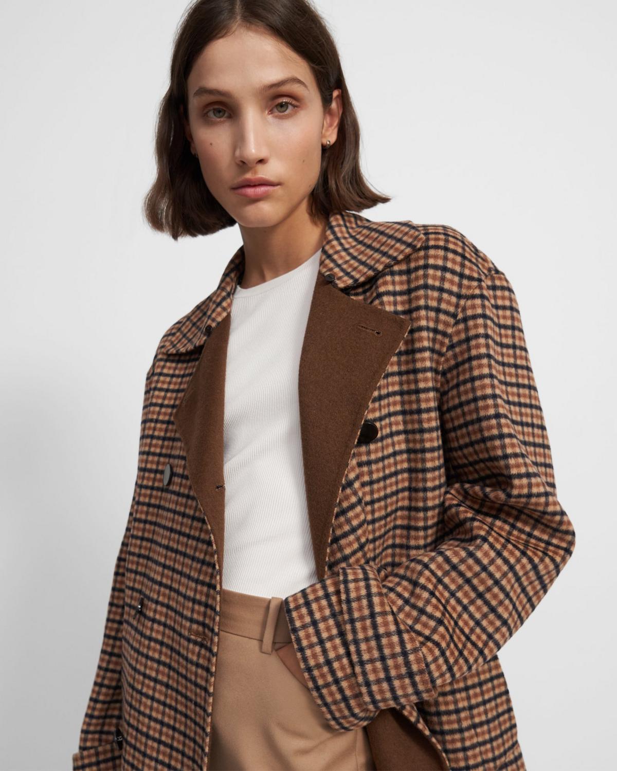 Theory dorado faux fur collar peacoat clearance