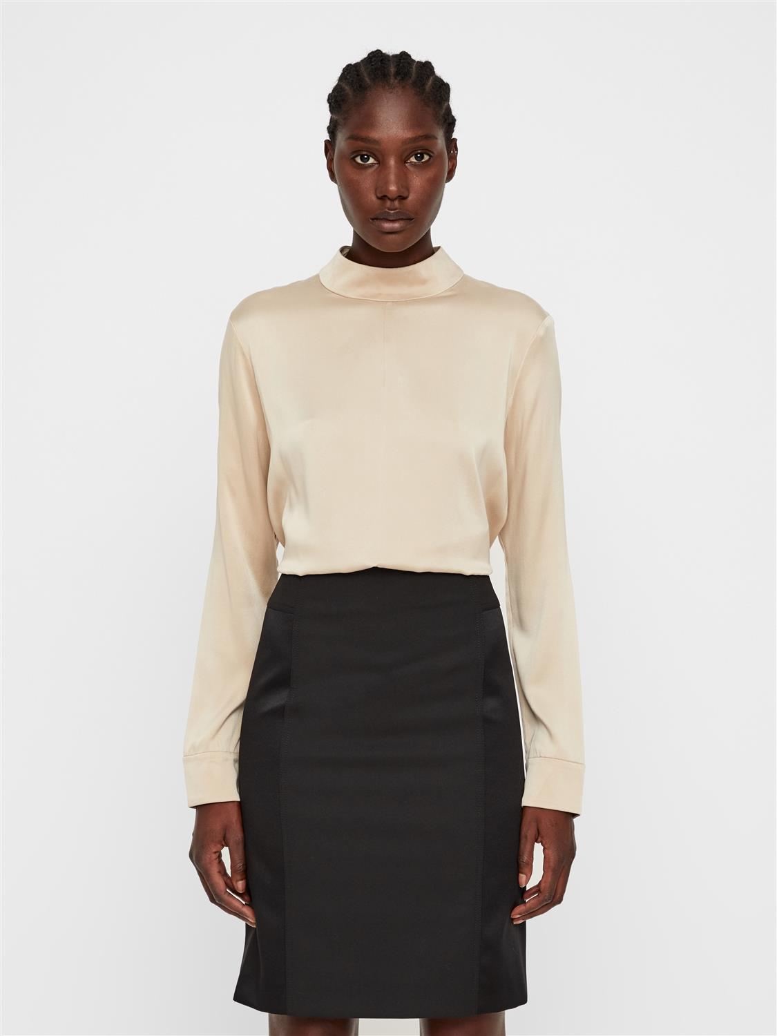 Tan silk top clearance