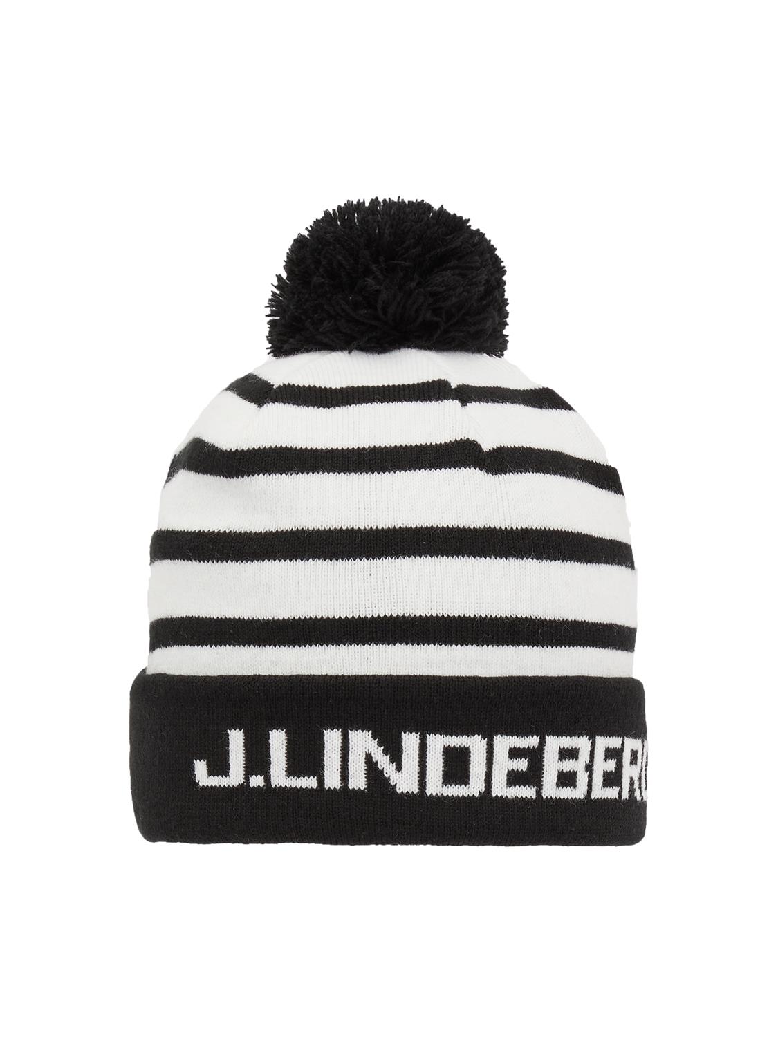 Striped Golf Beanie Black J Lindeberg