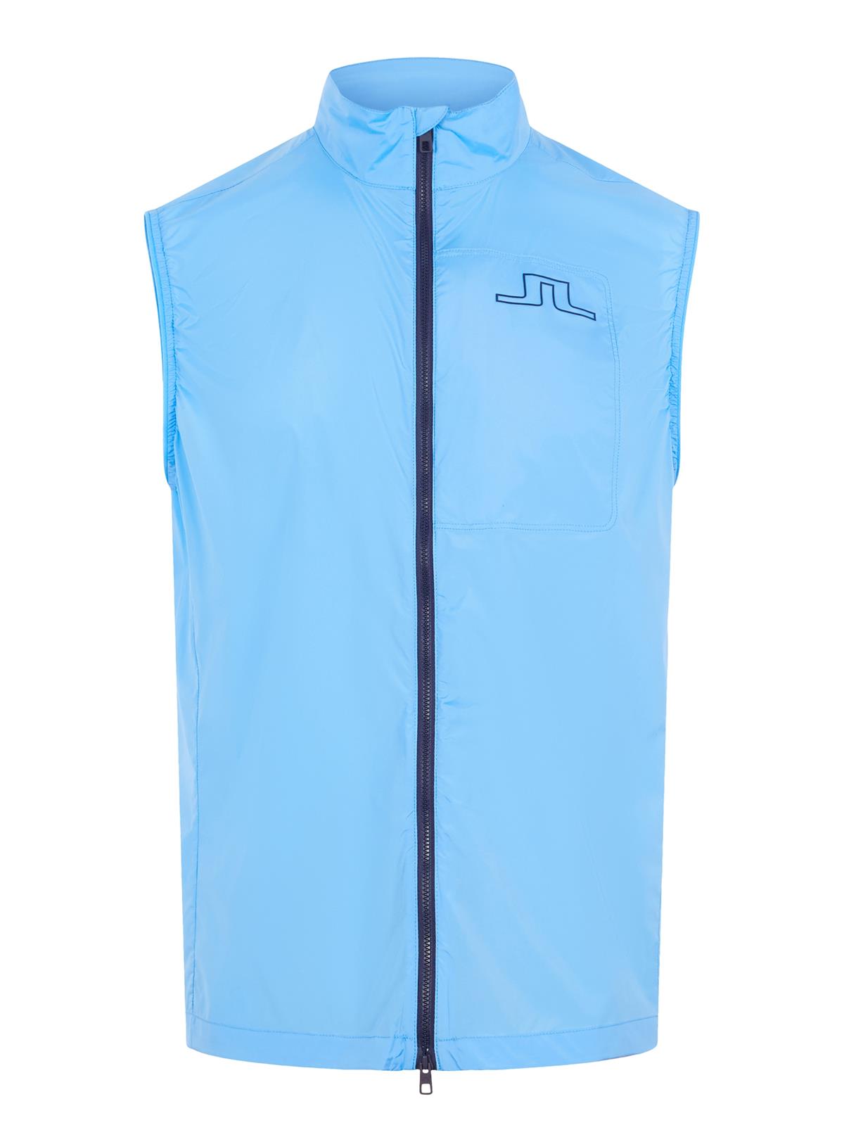 Ash Light Packable Golf Vest Ocean Blue J Lindeberg