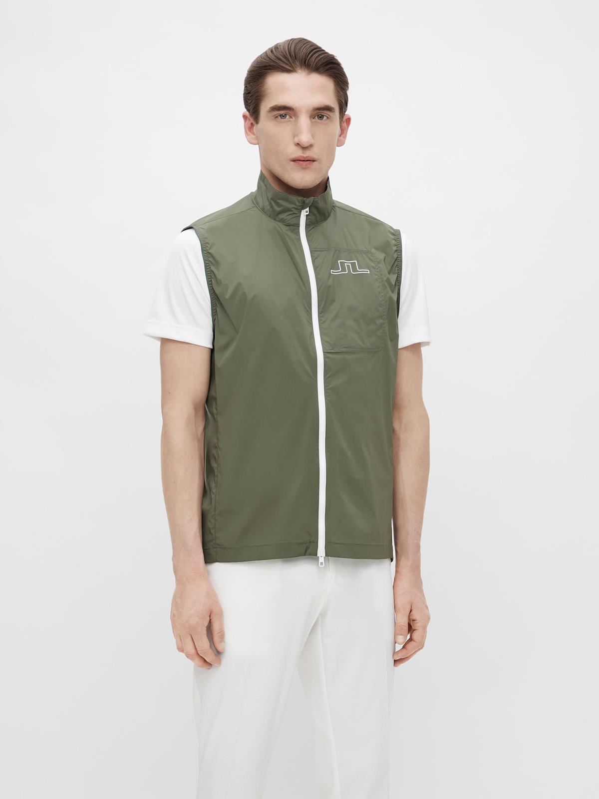 Ash Light Packable Golf Vest Thyme Green J Lindeberg