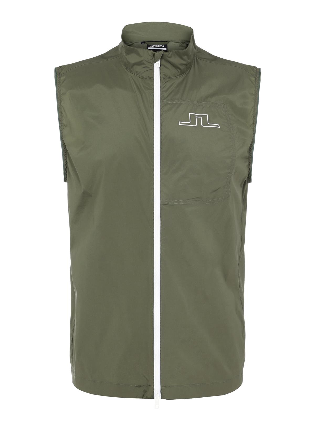 Ash Light Packable Golf Vest Thyme Green J Lindeberg