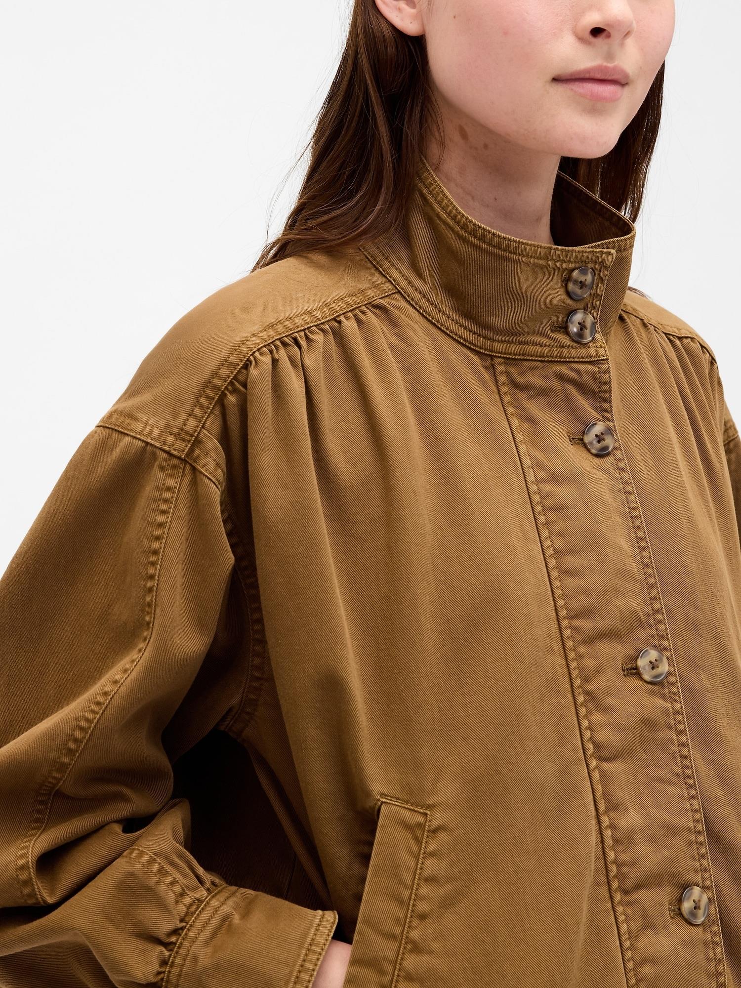 Veste Utilitaire Femme Gap - Col Peter Pan, Marron, Taille M - Tissu Twill Coton - Occasion Très Bon état