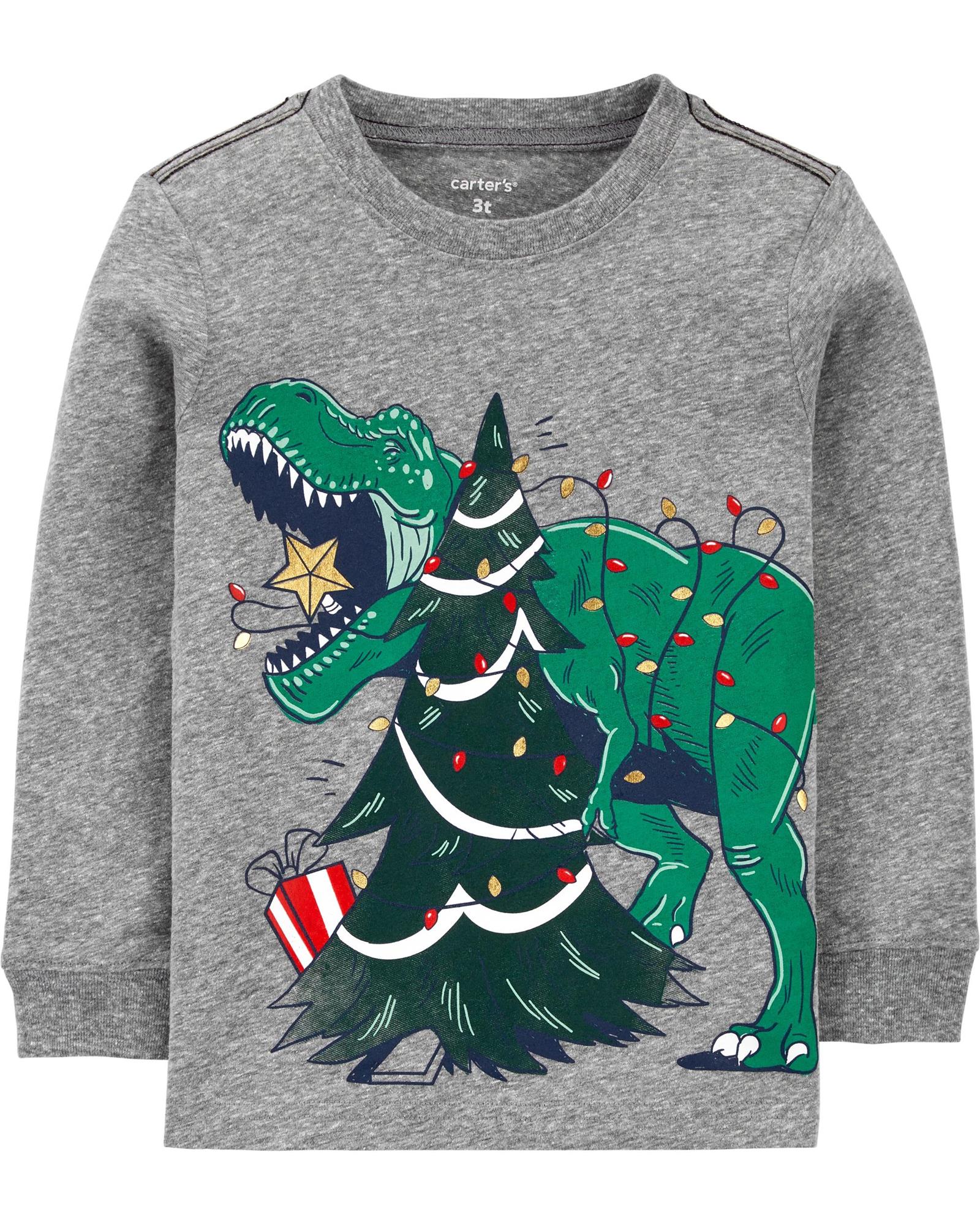 Christmas Dinosaur Snow Yarn Jersey Tee 2021