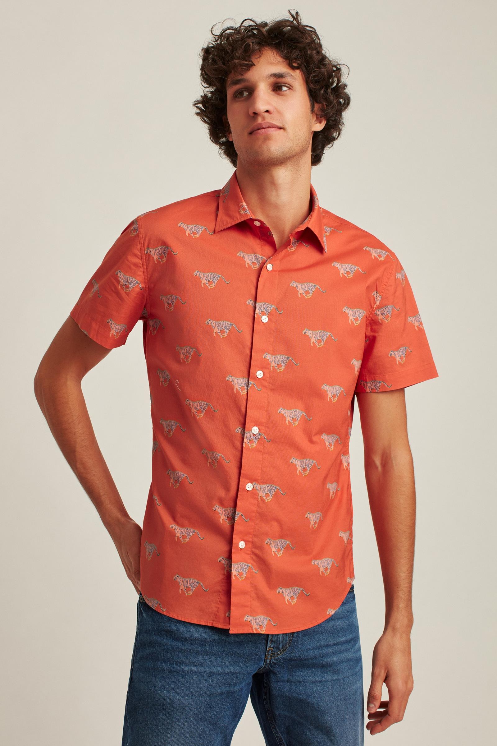 RIVERIA SS SHIRT TIGER PRINT ORANGE 