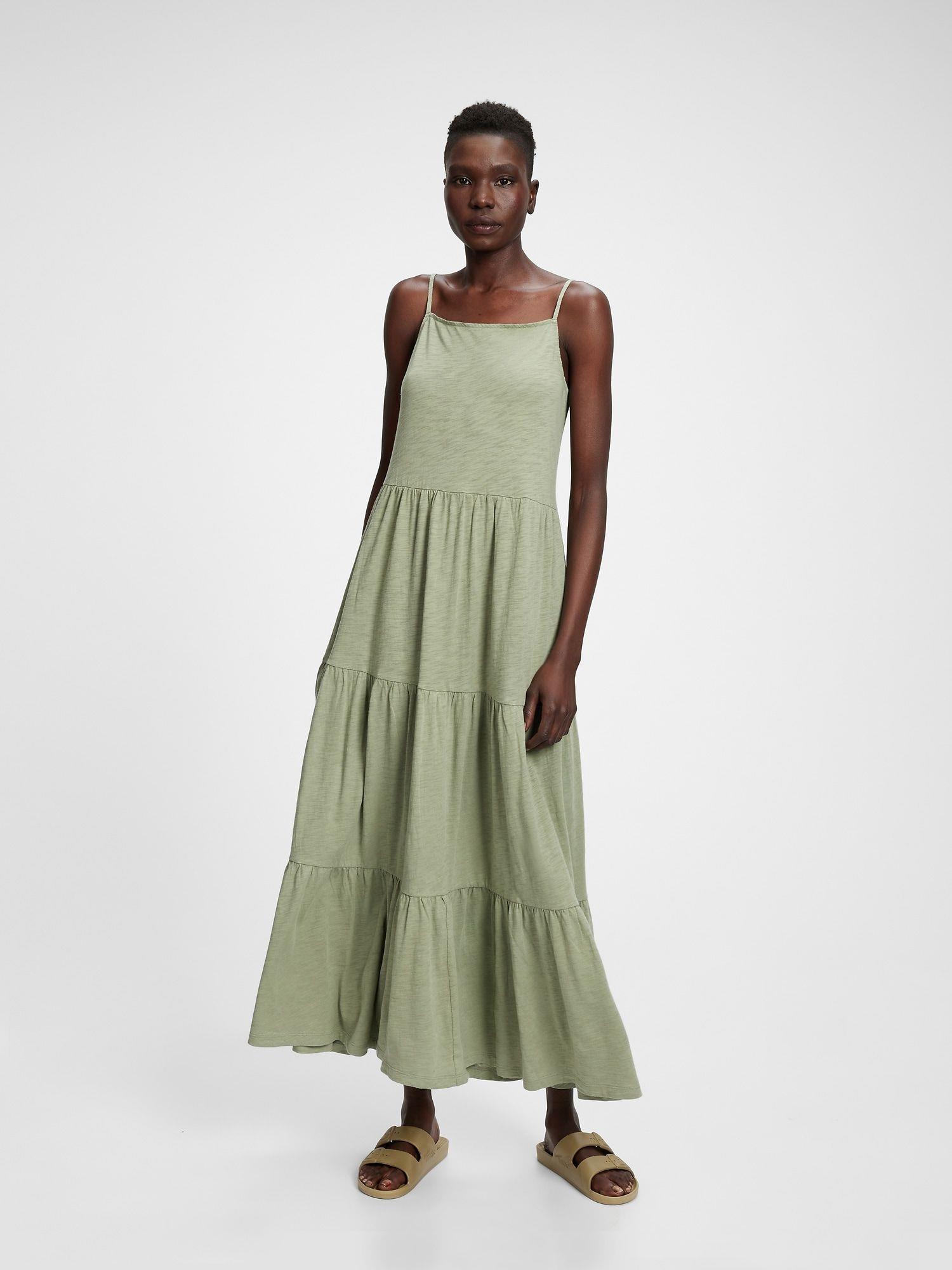Jersey knit maxi dress empire waist