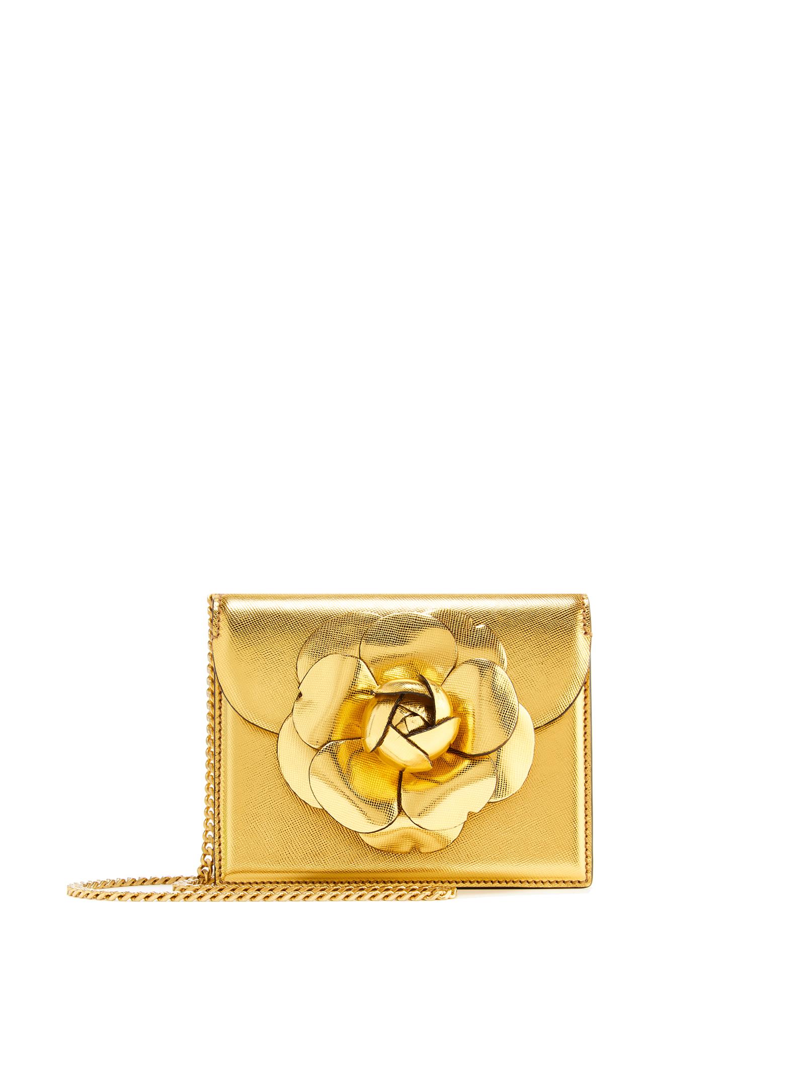 Gold Saffiano Mini TRO Bag | Handbags 