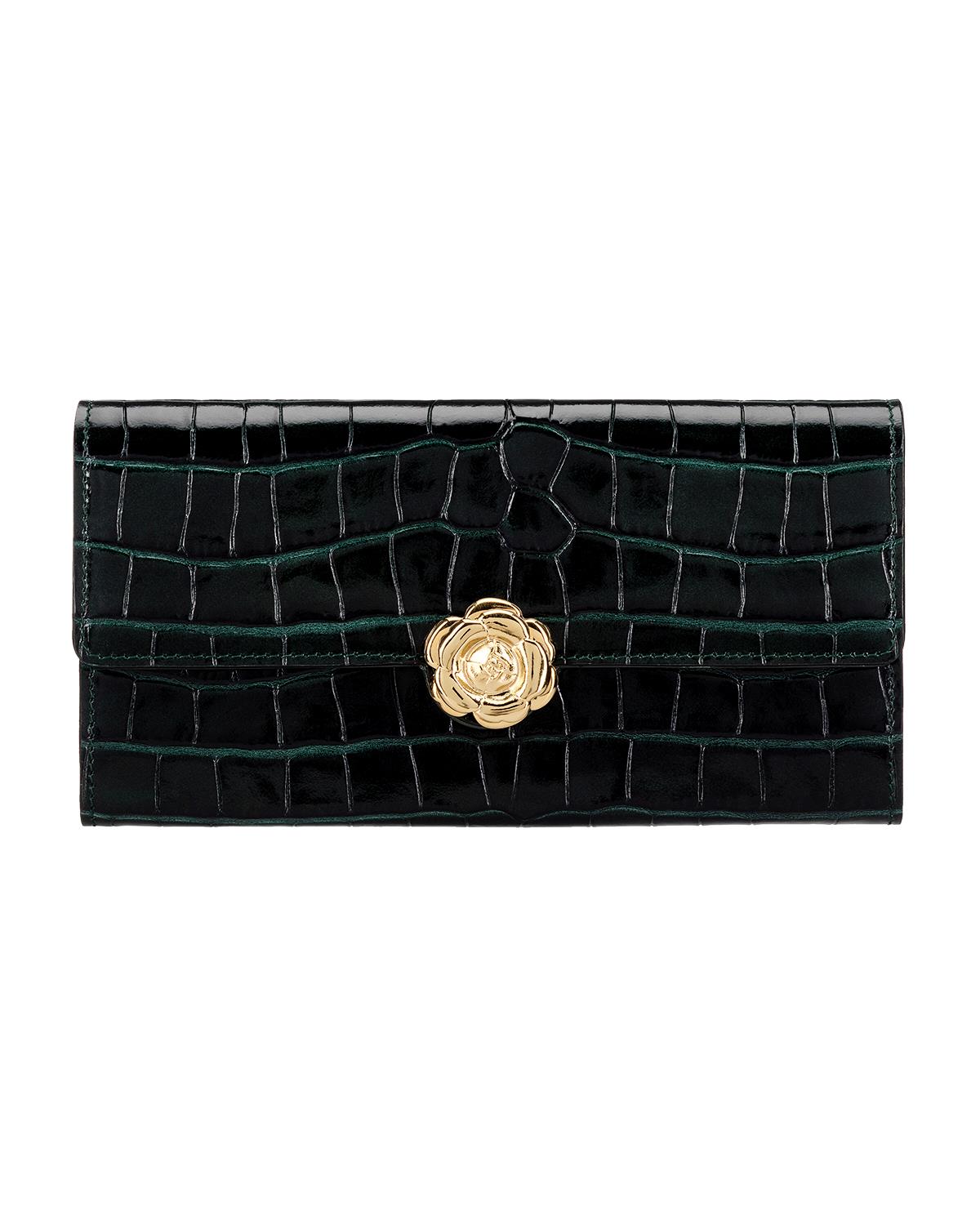 green crocodile wallet