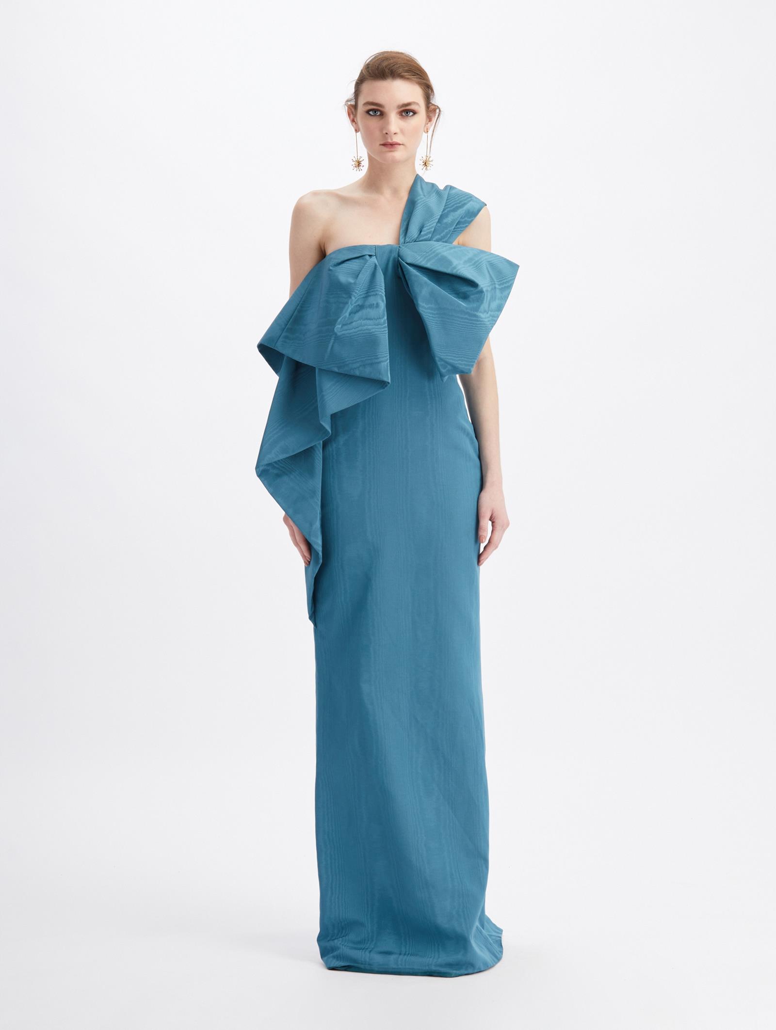 bow one shoulder gown