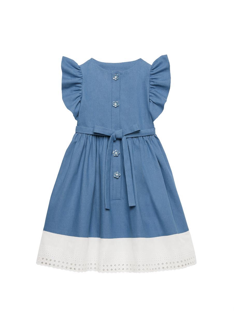 ruffle denim dress