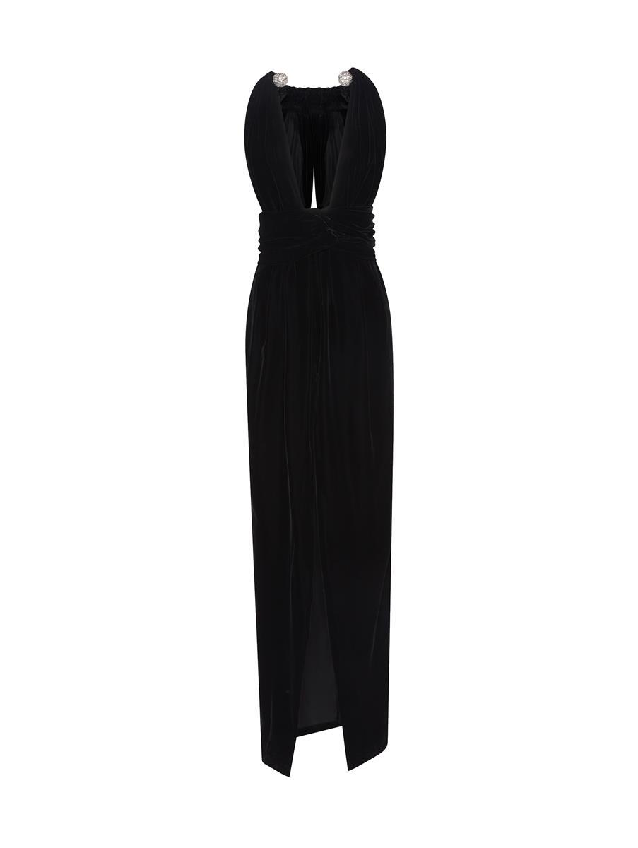 Deep-V Necklace Velvet Gown | Gowns 