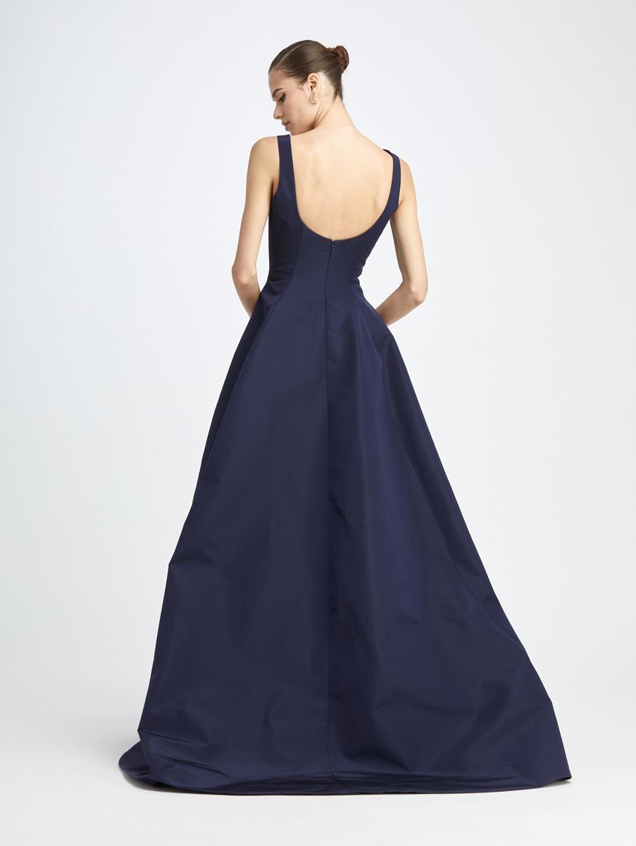 silk blue gown