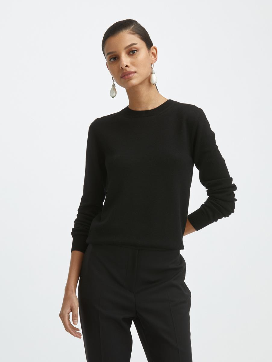 Oscar de La Renta Black Crewneck Sweater