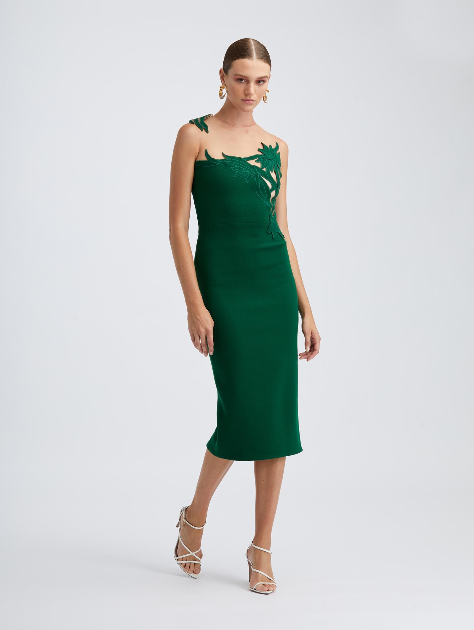 oscar de la renta green dress