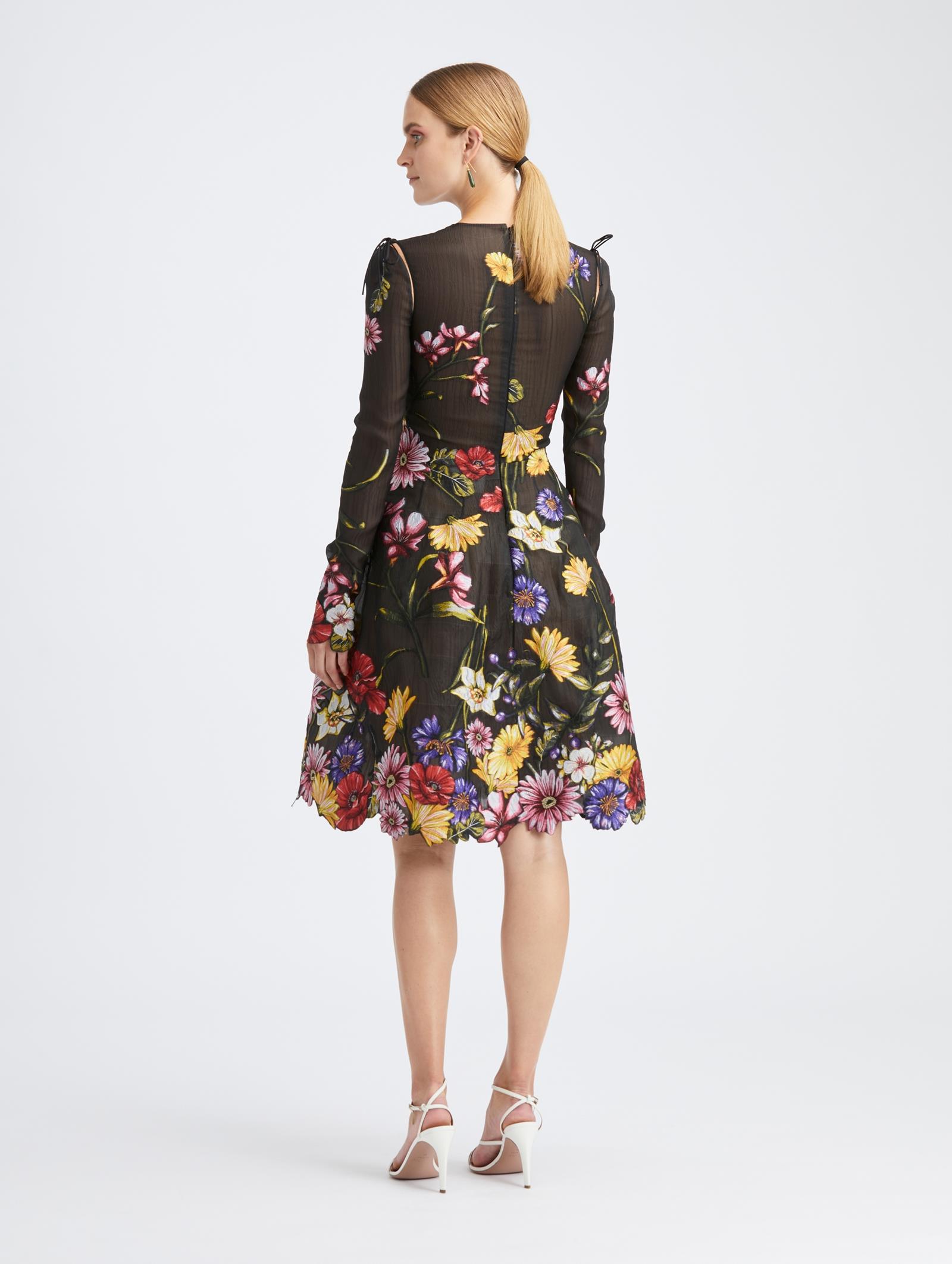 silk cocktail dress with sleeves