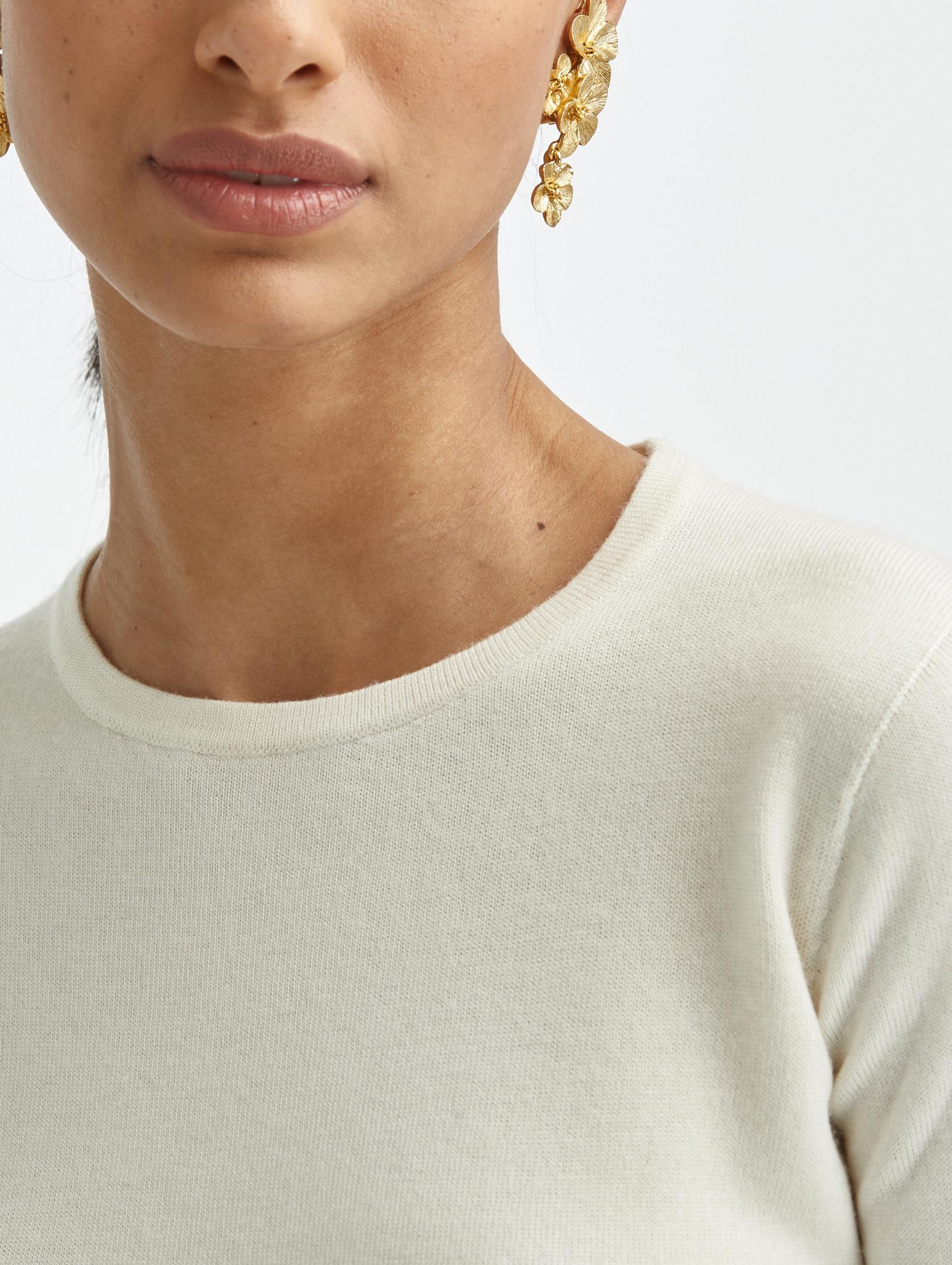Cashmere Silk Jewel Neck Pullover