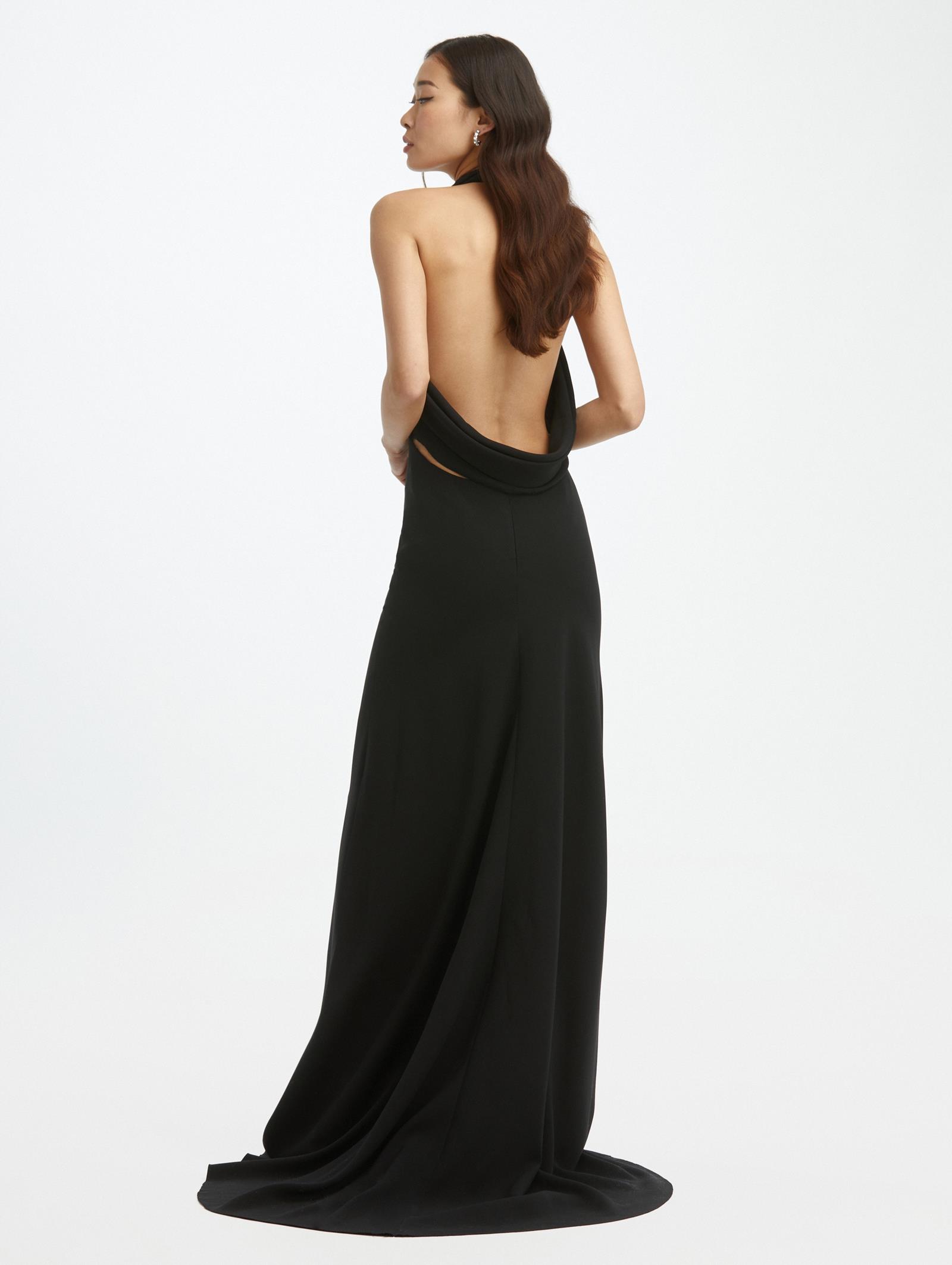 Crystal Bow Backless Gown