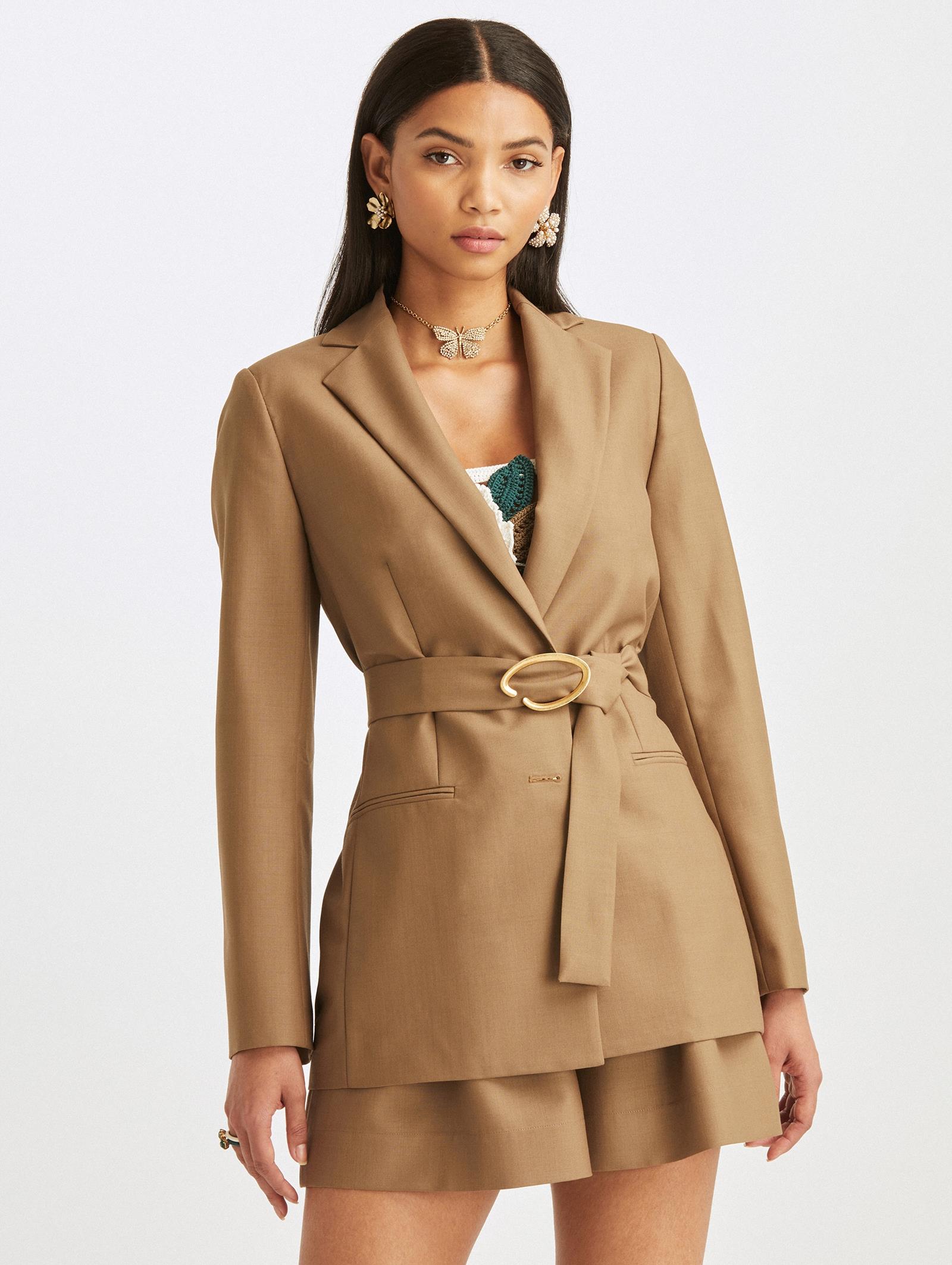 belted oversized blazer