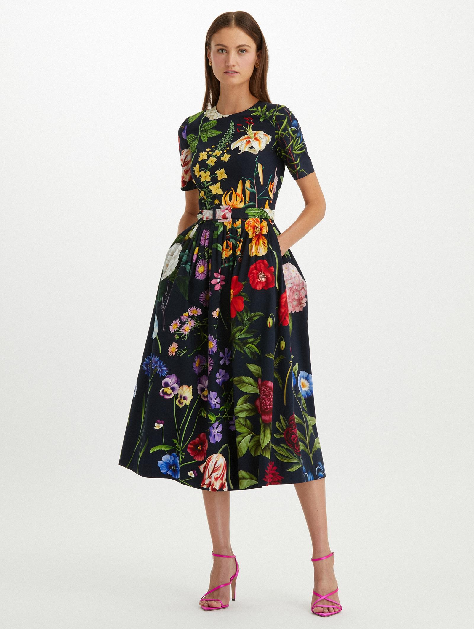 Multicolor Floral Poplin Dress 