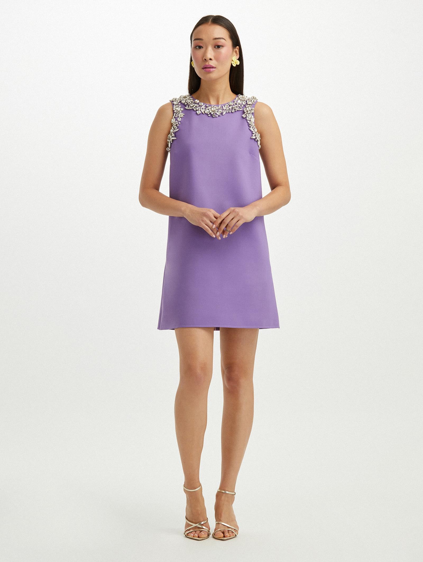 Sleeveless Crystal Embroidered Shift 