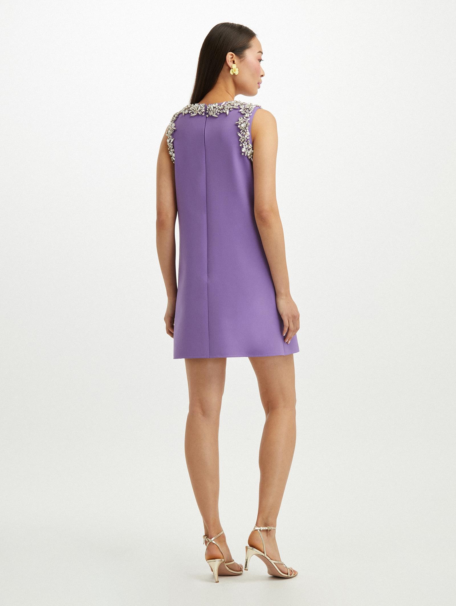 Sleeveless Crystal Embroidered Shift Dress