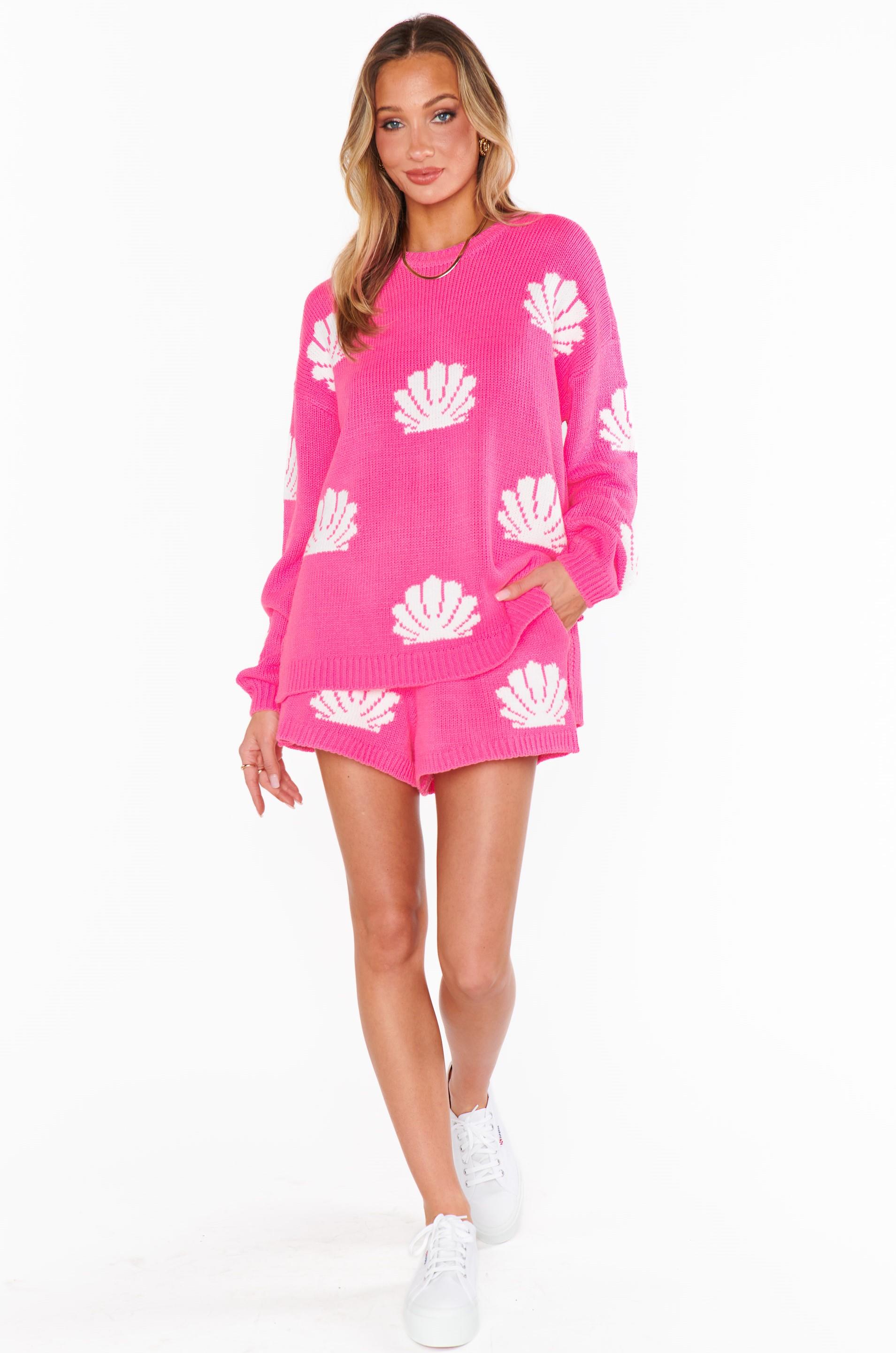 Go To Seashell Sweater Hot Pink | South Moon Under