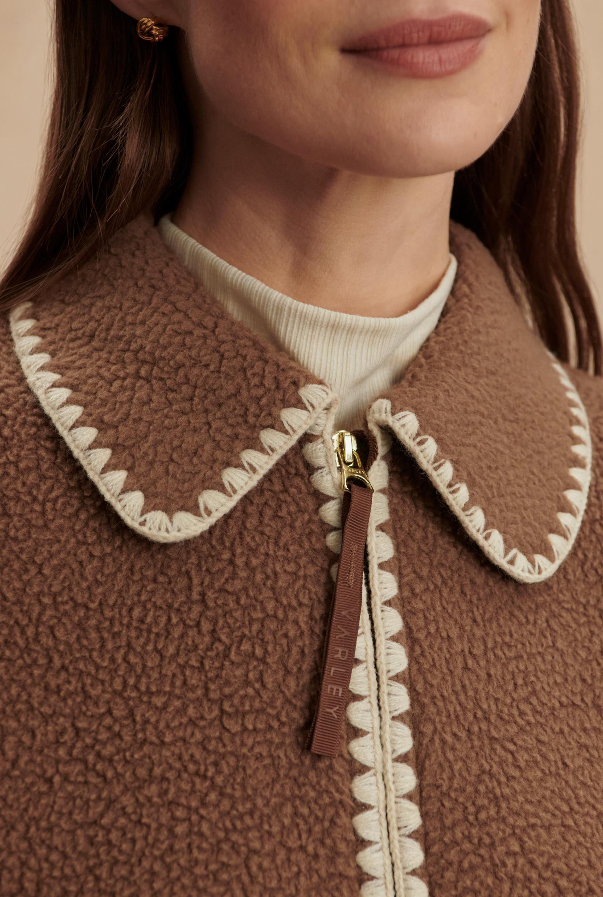 RUIKO ZIP THROUGH FLEECE COCOA DUST | South Moon Under