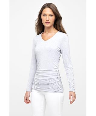 BAMBOO RUCHED LS VEE