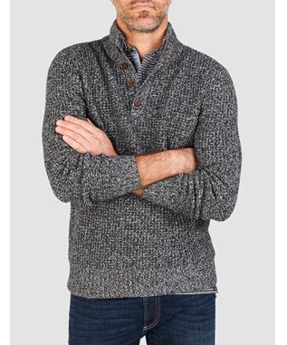 CASHMERE WOOL WAFFLE 1/4 BUTTON