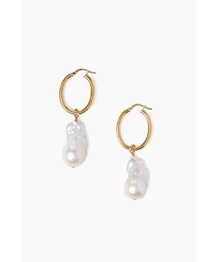BAROQUE PEARL GOLD HOOPS