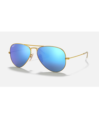 RB3025 AVIATOR FLASH POLARIZ GOLD BLU