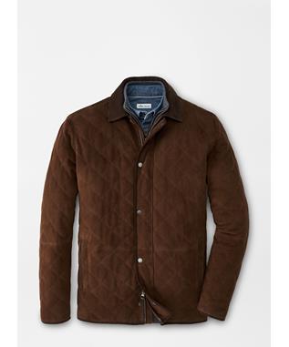 SUFFOLK QUILTED SUEDE TRAVEL COAT