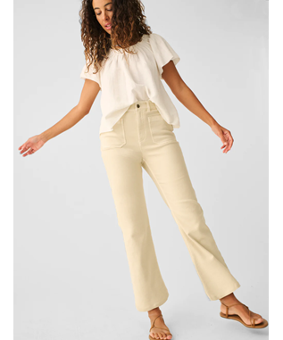 STRETCH TERRY WIDE LEG PANT