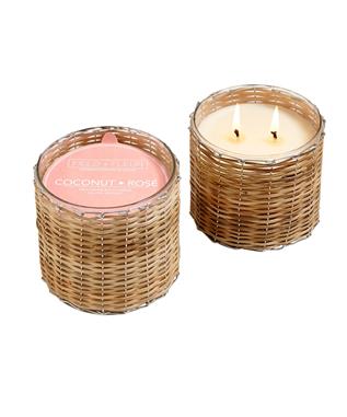 COCONUT ROSE 2 WICK WOVEN CANDLE