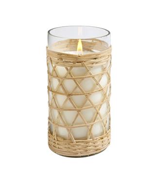 BAMBOO WOVEN GLASS CANDLE