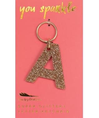 Glitter Keychain - Letter - A
