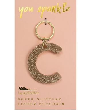 Glitter Keychain - Letter - C