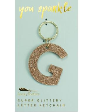 Glitter Keychain - Letter - G