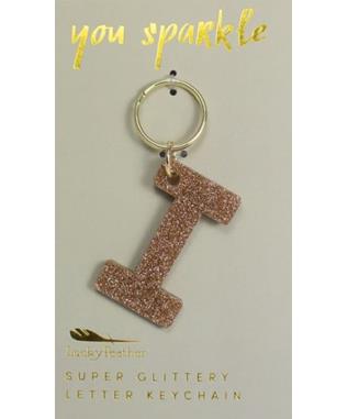 Glitter Keychain - Letter - I