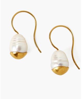 PEARL AND GOLD DROP EARRINGS