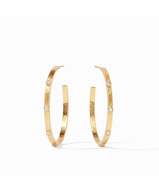 CRESCENT STONE HOOP L