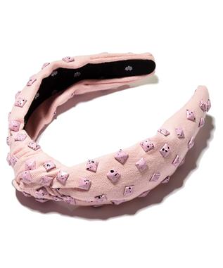 WOVEN STUDDED KNOTTED HEADBAND