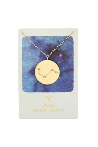 Aries Zodiac Coin Necklace GOLD